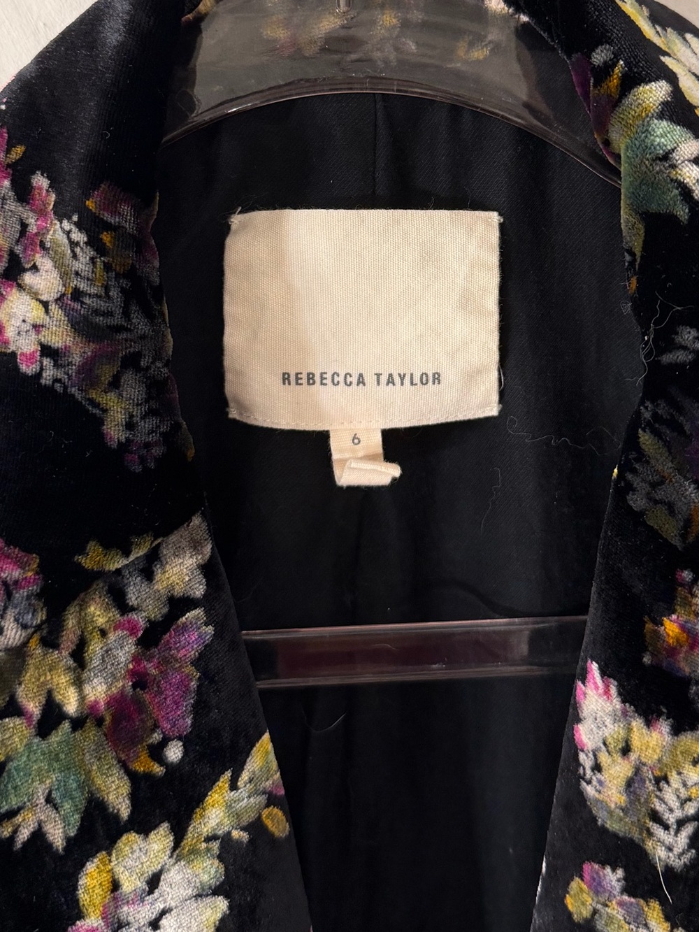 SOLD !! Rebecca Taylor Jewel Silk-Blend Velvet Floral Blazer | 6 - Picture 8 of 8